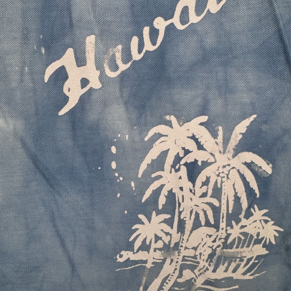 Ralph Lauren Polo Shirt Mens Size Large Blue Hawaiian Aloha Classic Fit Tie Dye - Picture 6 of 10